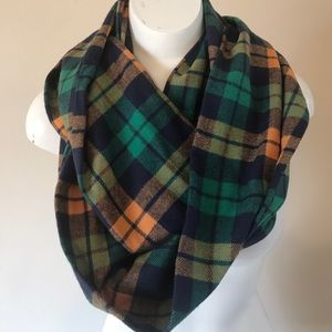 Plaid infinity scarf